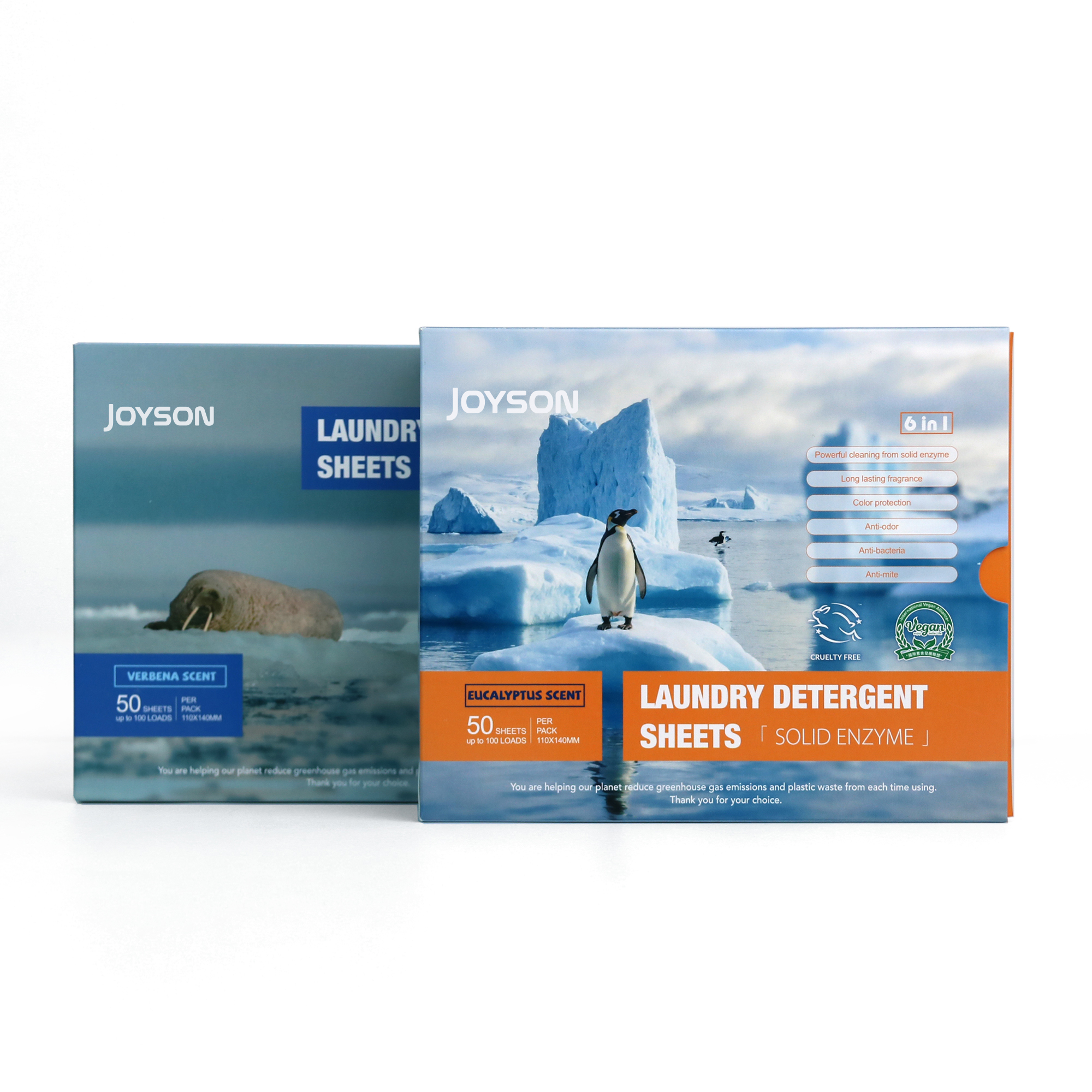 JOYSON Factory Price Wholesale Custom Packing Eco Friendly Laundry Strips Tablet Laundry Laundry Detergent Sheet Strips